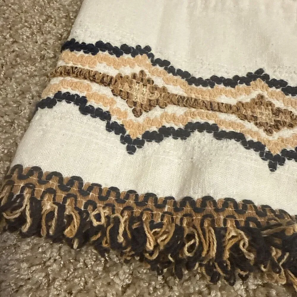 vintage 70’s MCM curtain valance brown JCPenney